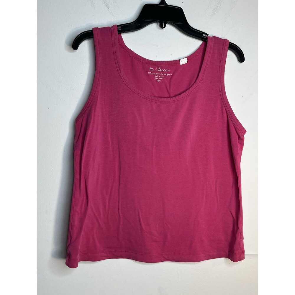 Chicos Island Pink Shell Tank Layering Knit Top Blouse sz 2 / L (15)